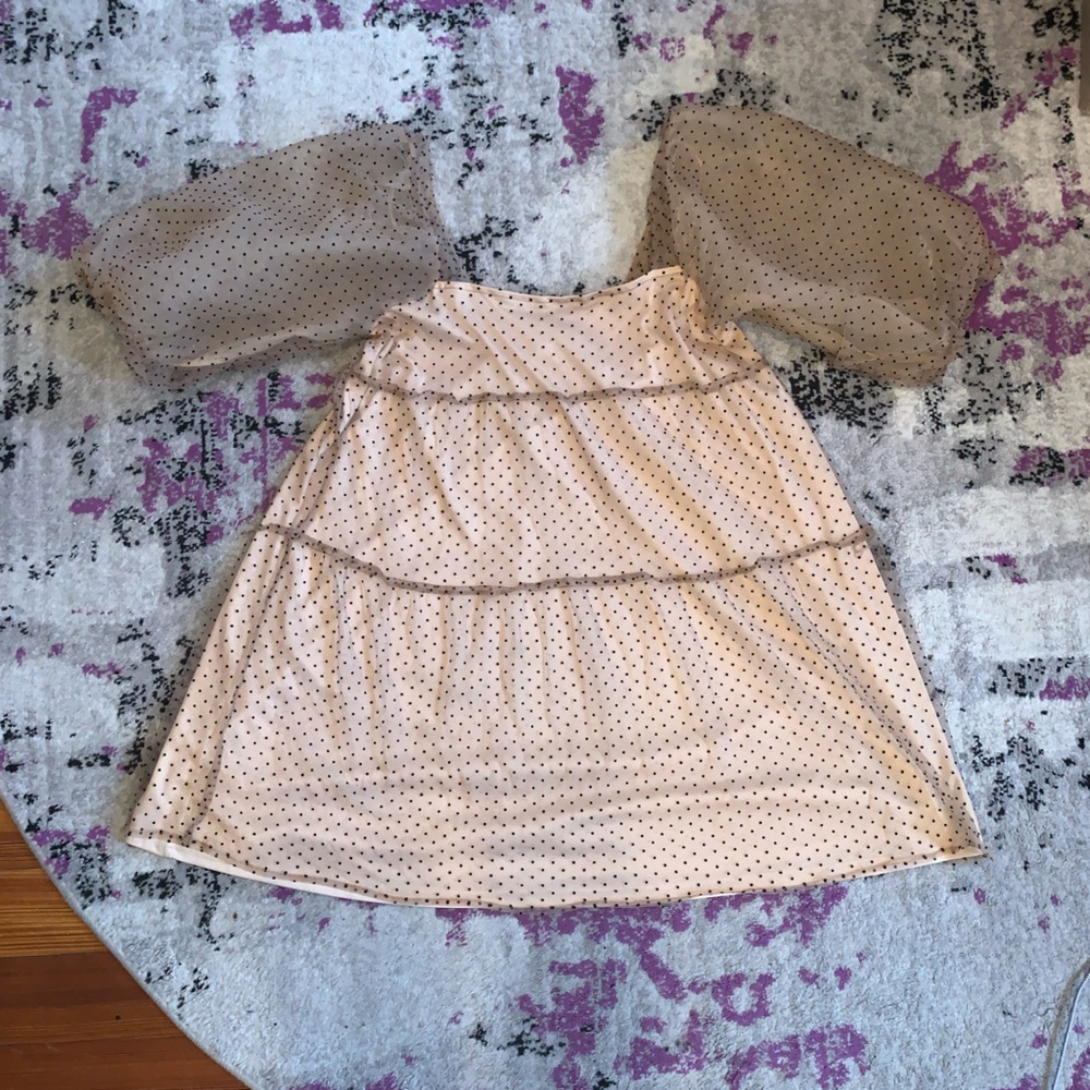 Lush polka dot princess sleeve babydoll dress!